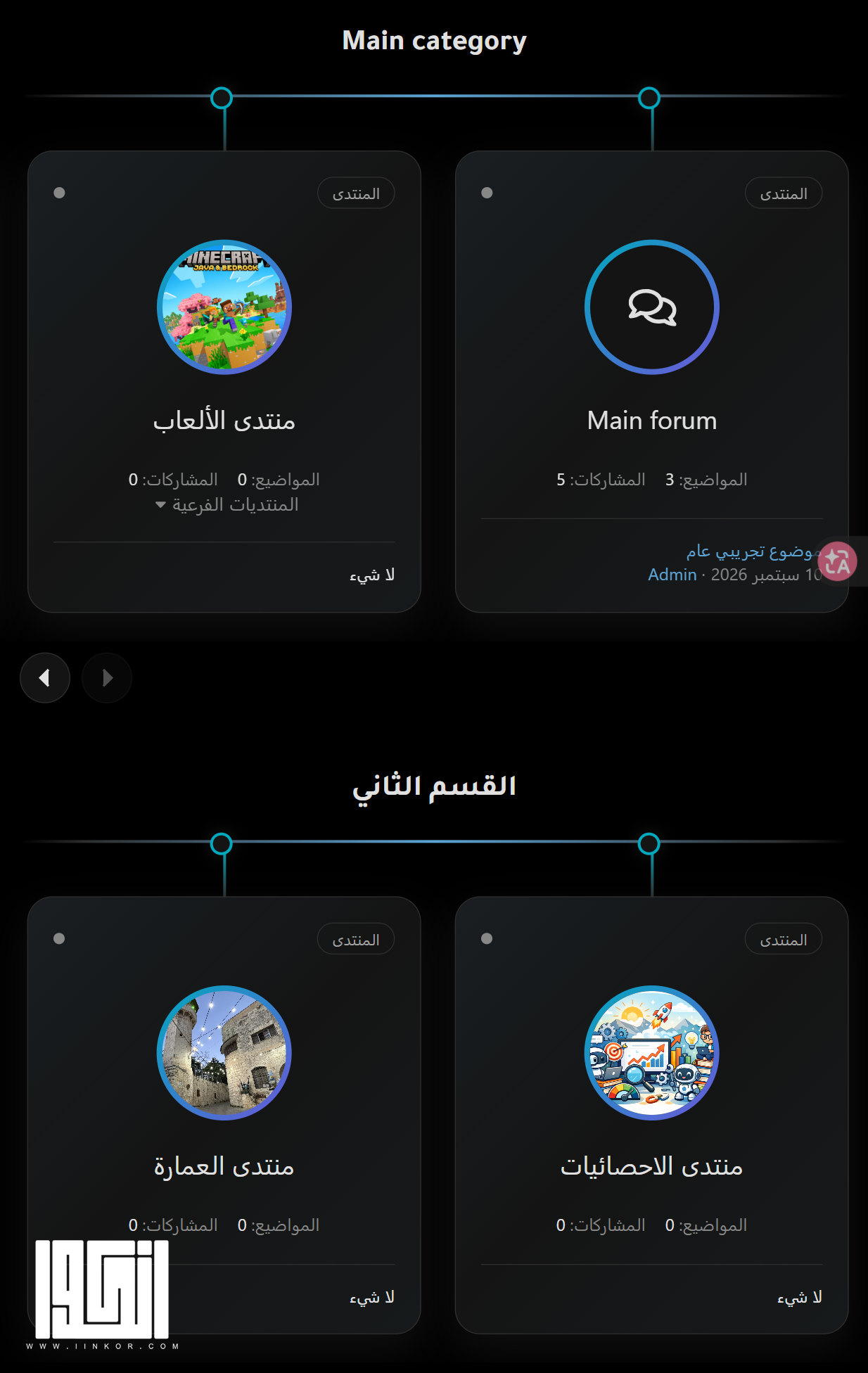 ملحق بطاقات أقسام انكور المعلّقة