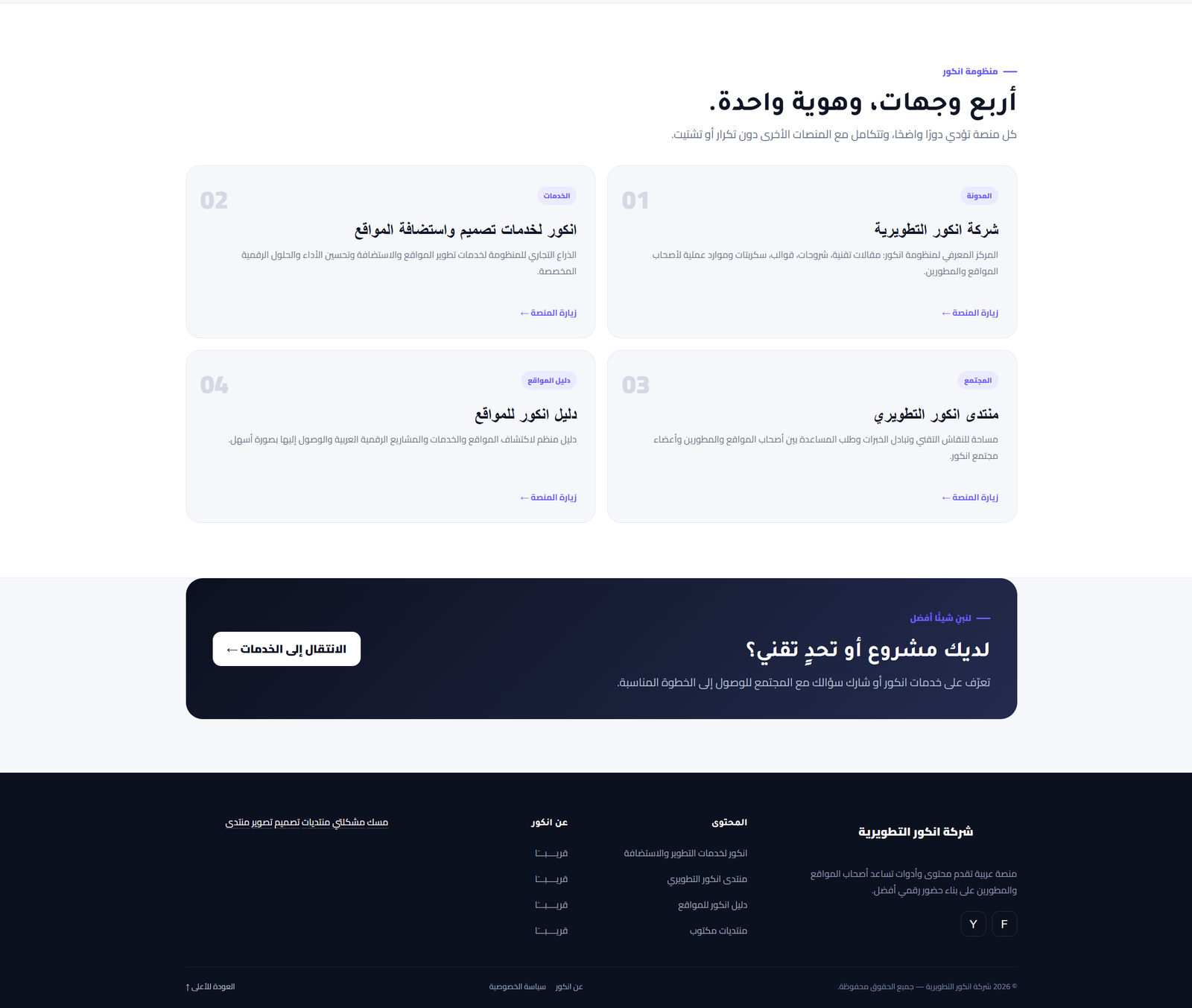 قالب وردبرس لمدونة شركة انكور التطويرية